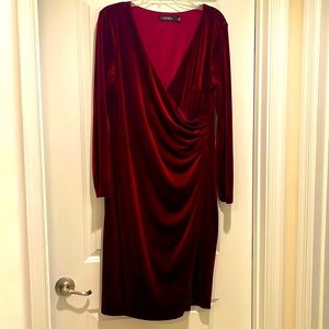 Lauren Ralph Lauren long sleeves red Torelana Dress